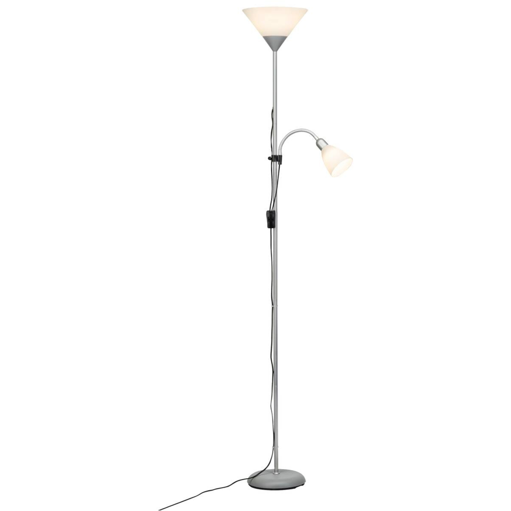 Brilliant Stehlampe Spari G98811/05
silber weiß Metall Kunststoff H/T/D: ca. 180x41x25 cm 2 Brennstellen