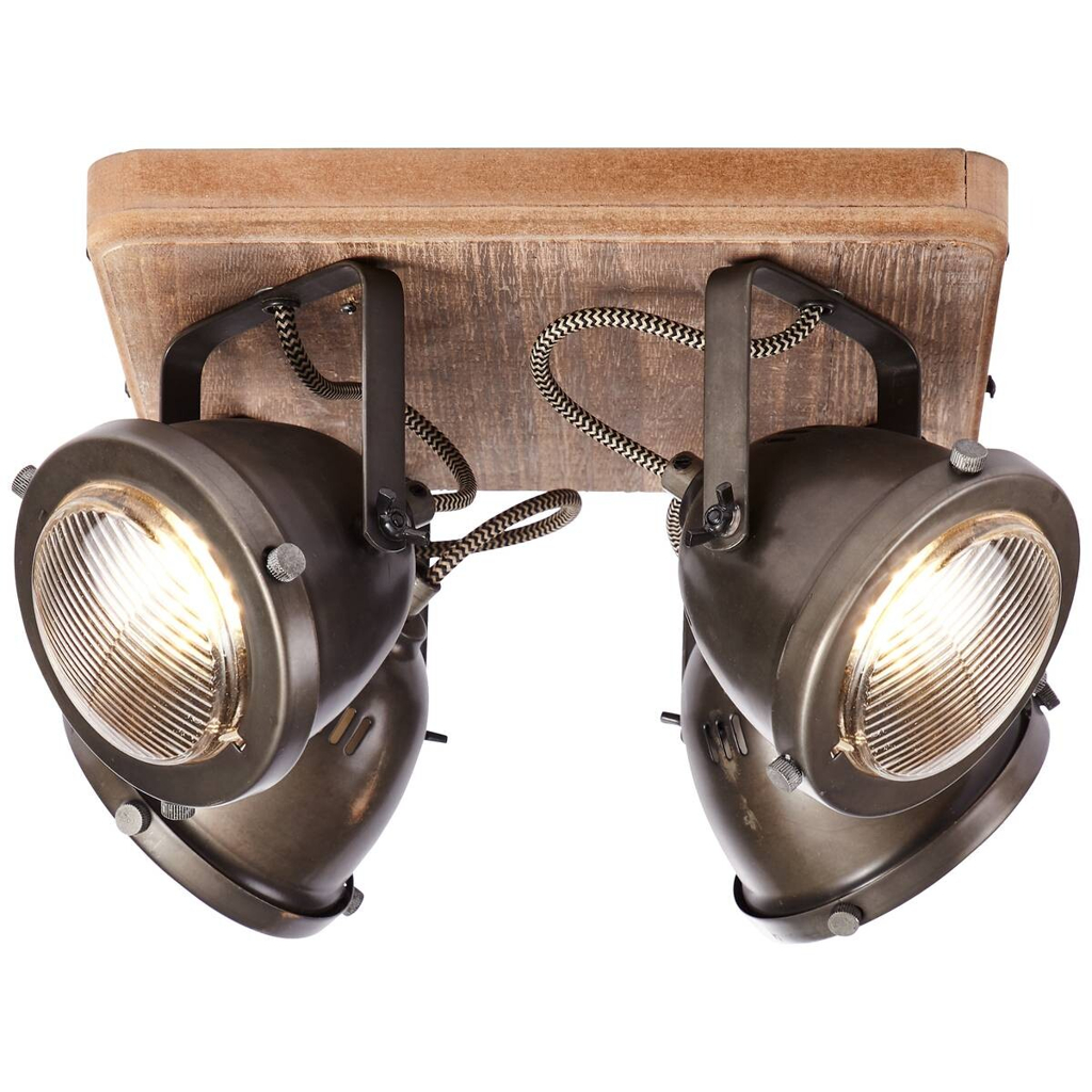 Brilliant Deckenleuchte Carmen Wood 72035/84 braun Metall Holz B/H/L: ca. 29x17,5x29 cm GU10 4 Brennstellen