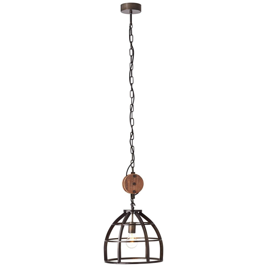 Brilliant Pendelleuchte Matrix 2 HK17186S76
schwarz Metall Holz H/D: ca. 147×34 cm E27 1 Brennstellen