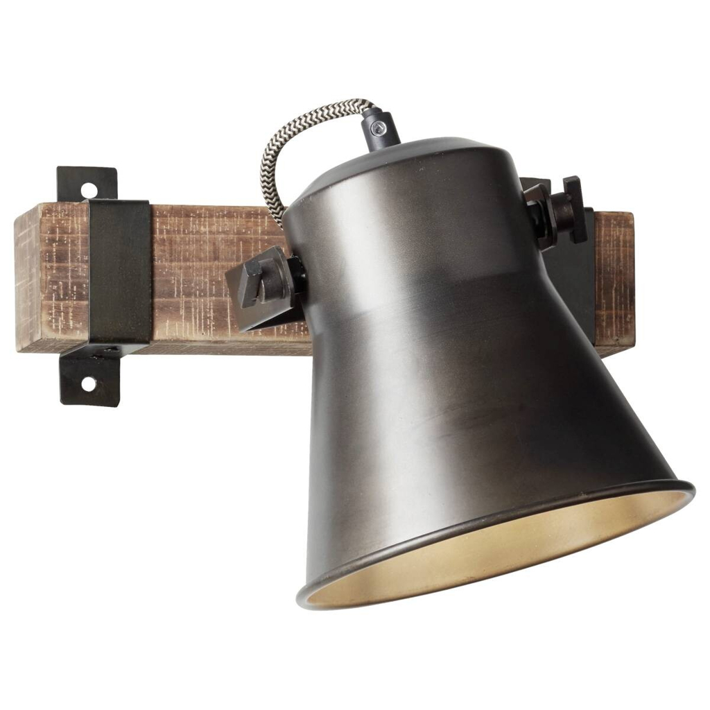 Brilliant Spot Plow schwarz braun Metall Holz B/H/T: ca. 17x24x25 cm E27 1 Brennstellen