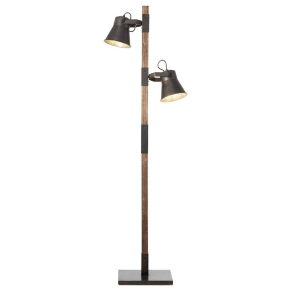Brilliant Stehlampe Plow
schwarz Metall Holz H: ca. 154 cm E27 2 Brennstellen