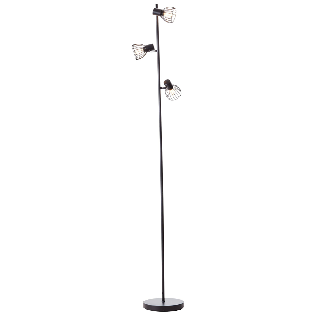 Brilliant Stehlampe Blacky 93085/06
mattschwarz Metall B/H/T: ca. 28x162x26 cm E14 3 Brennstellen