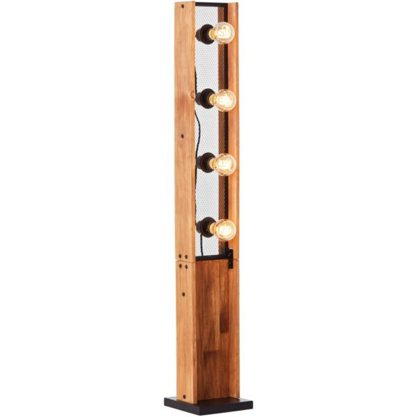 Brilliant Stehlampe Calandra 93122/76
schwarz natur Metall Holz B/H/T: ca. 20x125,5x20 cm E27 4 Brennstellen
