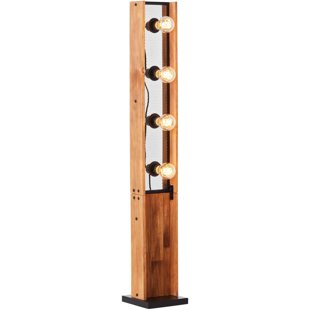 Brilliant Stehlampe Calandra 93122/76
schwarz natur Metall Holz B/H/T: ca. 20×125,5×20 cm E27 4 Brennstellen