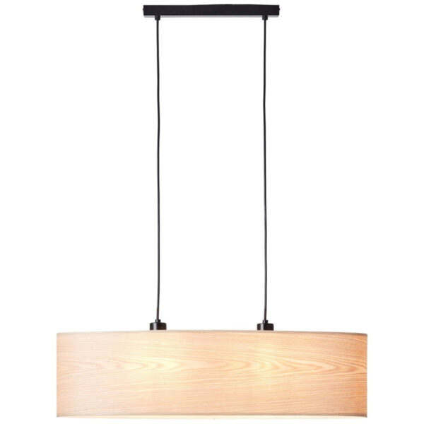 Brilliant Pendelleuchte Romm 99492/76
natur schwarz Holz Metall B/H/T: ca. 78x120x22 cm E27 2 Brennstellen