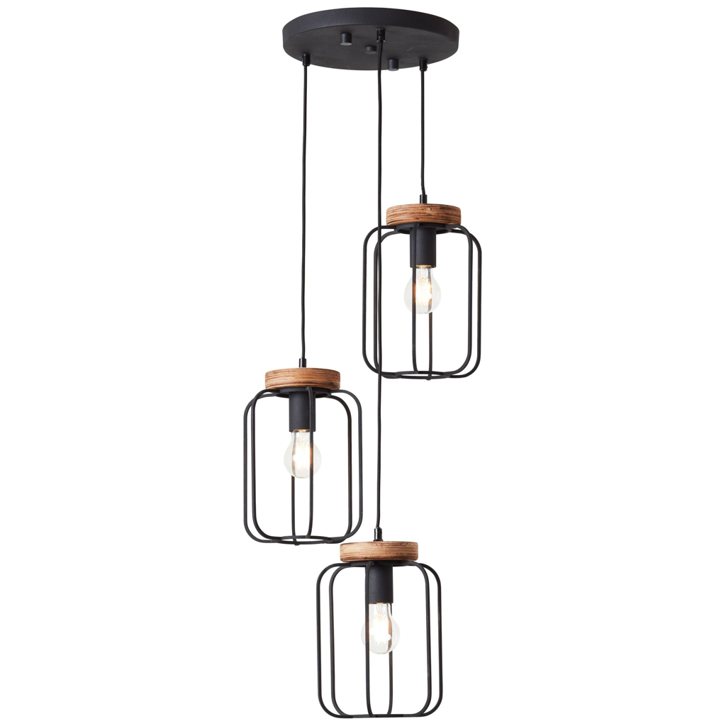 Brilliant Pendelleuchte Tosh 99502/66
natur schwarz Holz Metall B/H/T: ca. 42x165x42 cm E27 3 Brennstellen