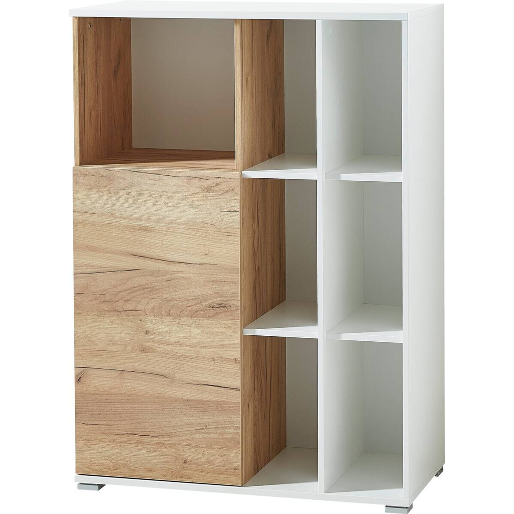 Germania Aktenschrank 4195-513 weiß Eiche Navarra Nachbildung B/H/T: ca. 85x120x40 cm