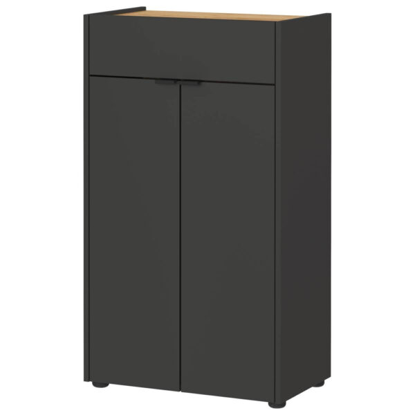 4005949449954 Kommode 4499-549
Graphit Optik Eiche Navarra Nachbildung B/H/T: ca. 60x98x34 cm