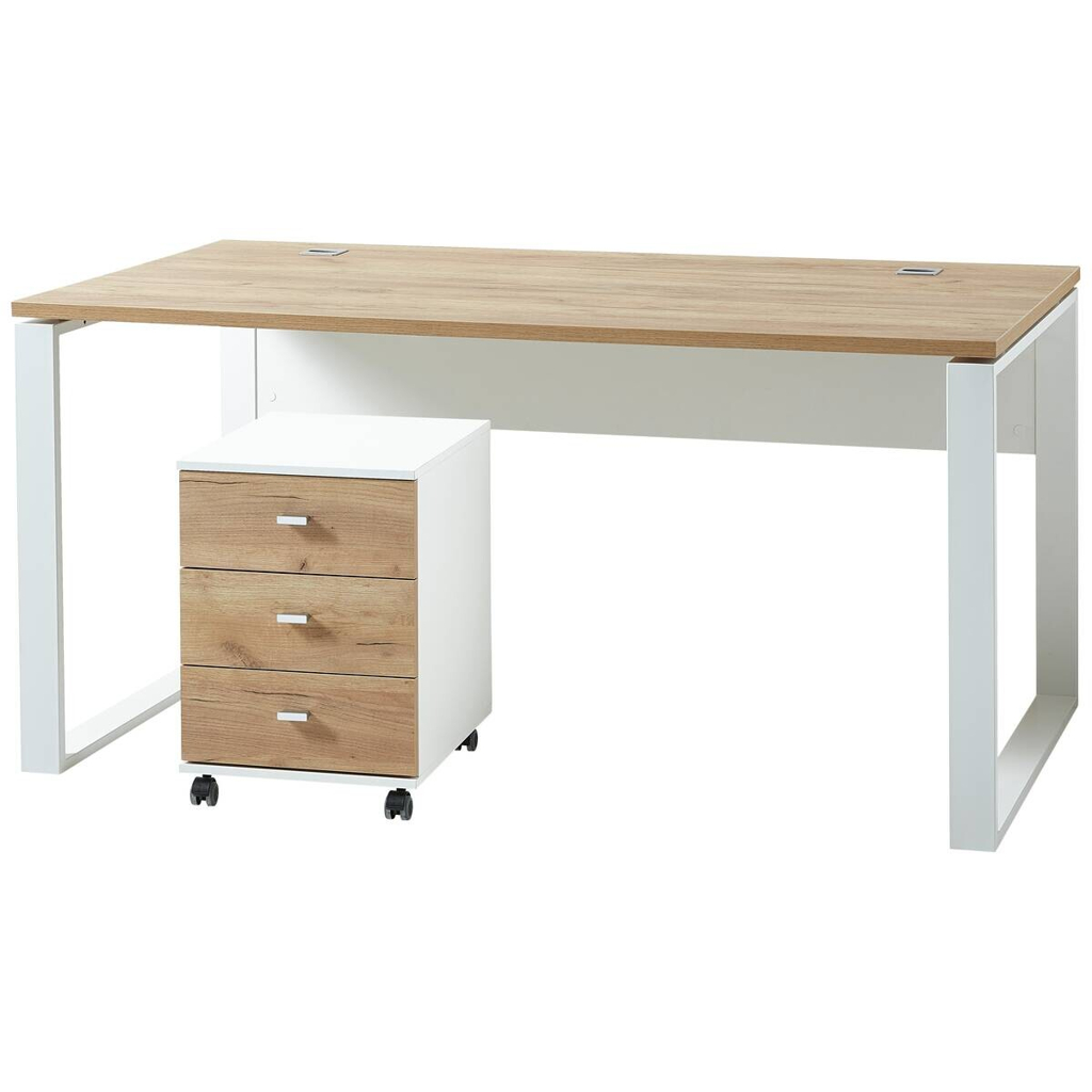 Germania Badezimmer-Set 8019-513 weiß Eiche Navarra Nachbildung B/H/T: ca. 158x75x79 cm