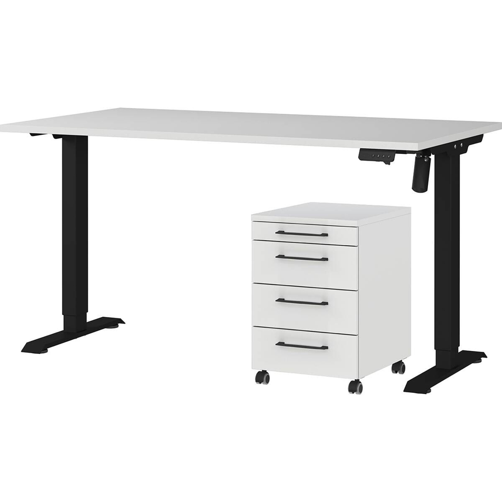Germania Büro-Sets 9749-581 Lichtgrau schwarz B/H/T: ca. 197x119x80 cm