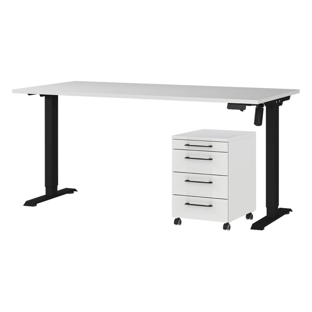 Germania Büro-Sets 9750-581 Lichtgrau schwarz B/H/T: ca. 217x119x80 cm