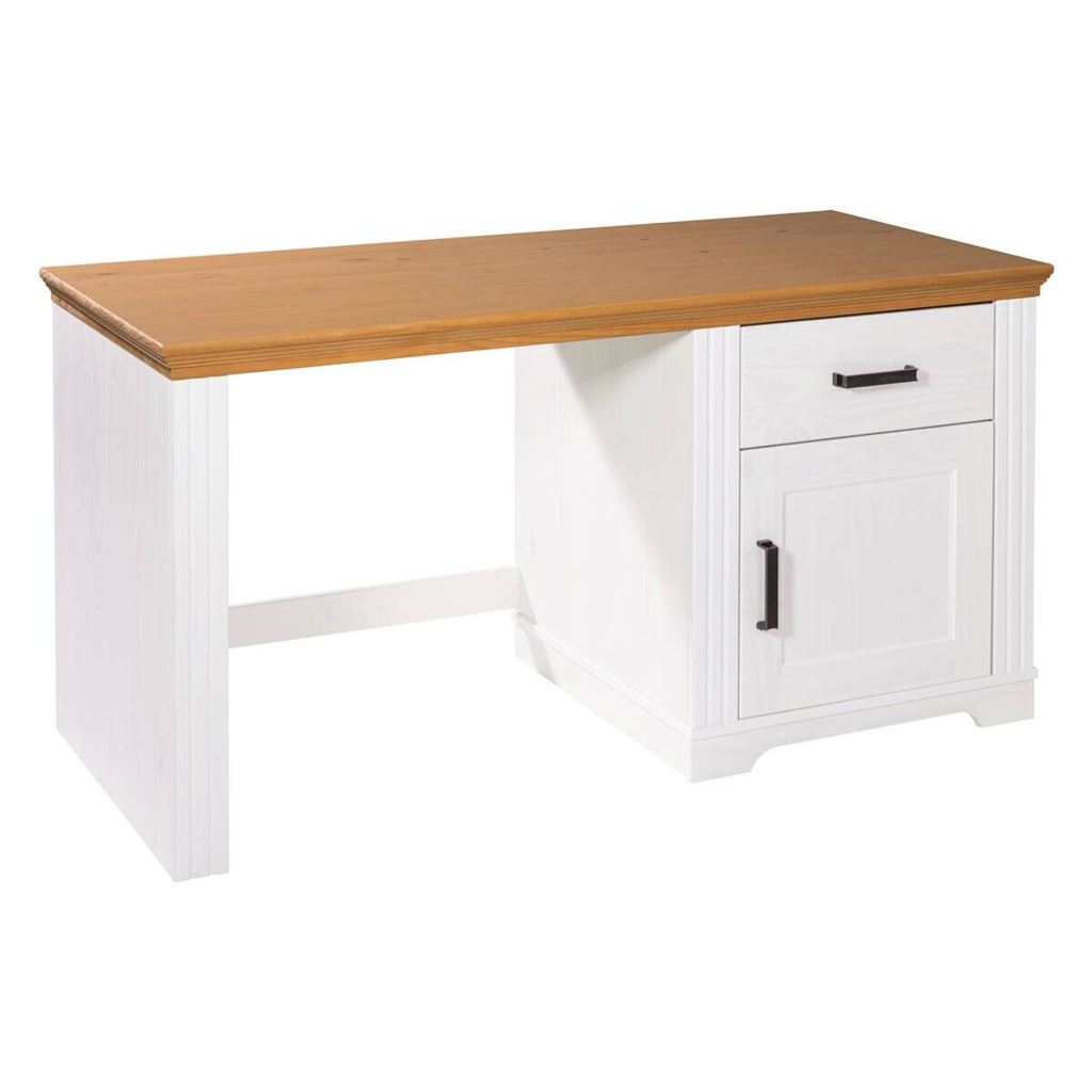 Inter Link Schreibtisch Maluno weiß lackiert B/H/L: ca. 65x76x150 cm