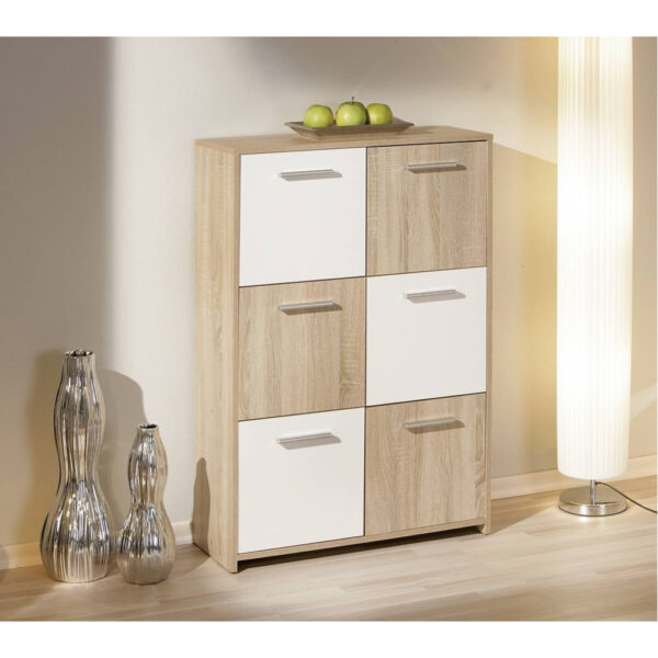 Inter Link Kommode Egadi Eiche Sonoma Nachbildung weiß B/H/T: ca. 77x115x30 cm