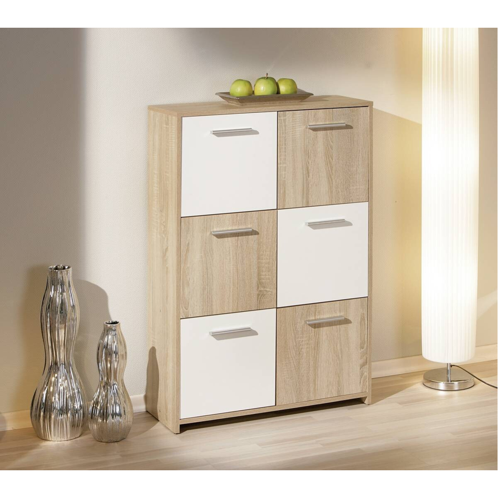 Inter Link Kommode Egadi Eiche Sonoma Nachbildung weiß B/H/T: ca. 77x115x30 cm