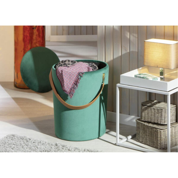 Inter Link Hocker Papua grün MDF Samtoptik B/H/T: ca. 35x45x35 cm Inter Link Hocker Papua grün MDF Samtoptik B/H/T: ca. 35x45x35 cm