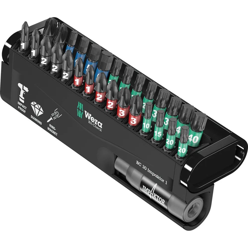 WERA Bit – Check 30 Impaktor 1 Phillips/ Pozidriv/Torx® /ISK 30 – teilig
