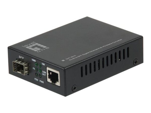 4015867195192-1 LevelOne GVT – 2010 – Medienkonverter – 100Mb LAN – 10Base – T, 100Base – TX, 1000Base – T, 1000Base – X – RJ – 45 / SFP (mini – GBIC)