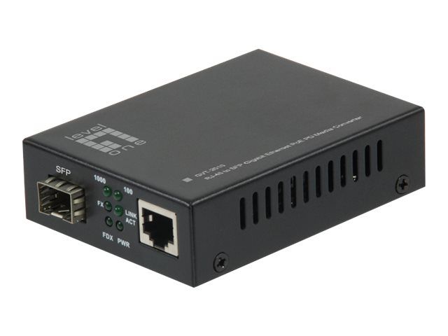 LevelOne GVT – 2010 – Medienkonverter – 100Mb LAN – 10Base – T, 100Base – TX, 1000Base – T, 1000Base – X – RJ – 45 / SFP (mini – GBIC)
