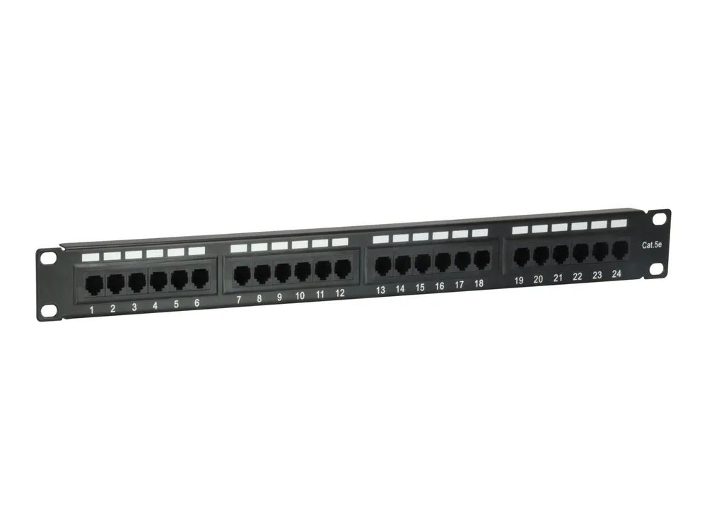 Equip Pro – Patch Panel – CAT 5e – RJ – 45 X 24 – Schwarz – 1U – 48.3 cm (19″)