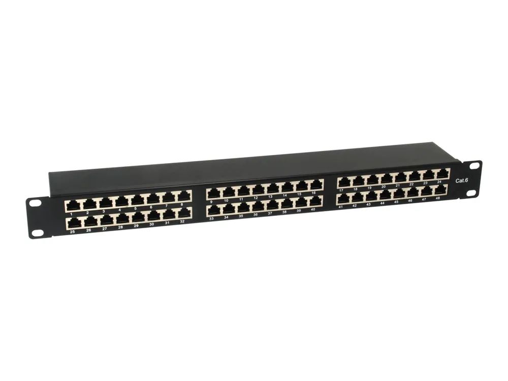 Equip Pro – Patch Panel – Rack montierbar – CAT 6 – STP – RJ – 45 X 48 – Schwarz – 1U – 48.3 cm (19″)