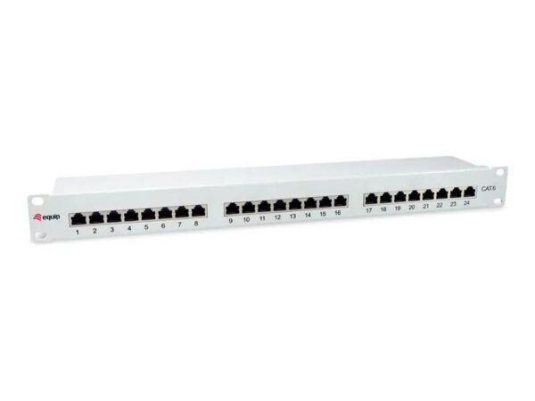 Equip Pro – Patch Panel – Rack montierbar – CAT 6 – STP – RJ – 45 X 24 – Hellgrau – 1U – 48.3 cm (19")