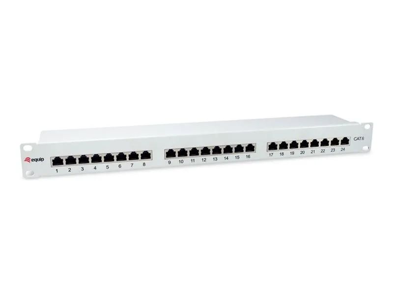 Equip Pro – Patch Panel – Rack montierbar – CAT 6 – STP – RJ – 45 X 24 – Hellgrau – 1U – 48.3 cm (19″)