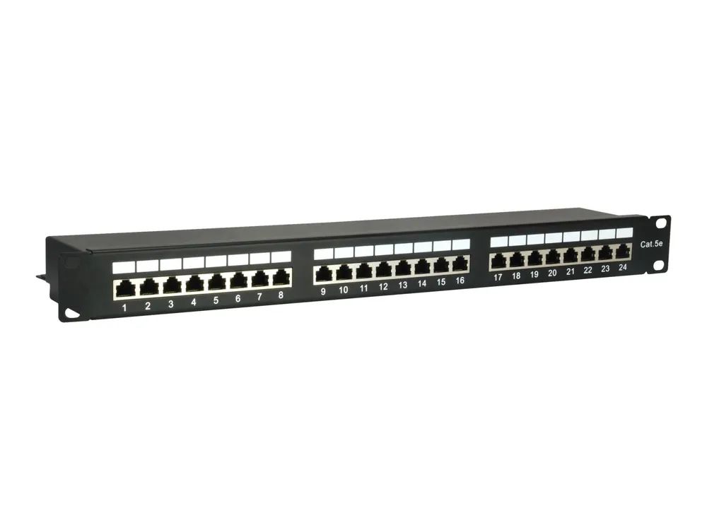 Equip Pro – Patch Panel – CAT 5e – RJ – 45 X 24 – Schwarz – 1U – 48.3 cm (19″)