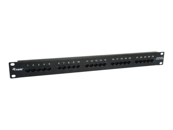 4015867207505-1 Equip Pro ISDN – Patch Panel – CAT 3 – RJ – 45 X 25 – Schwarz – 1U – 48.3 cm (19")