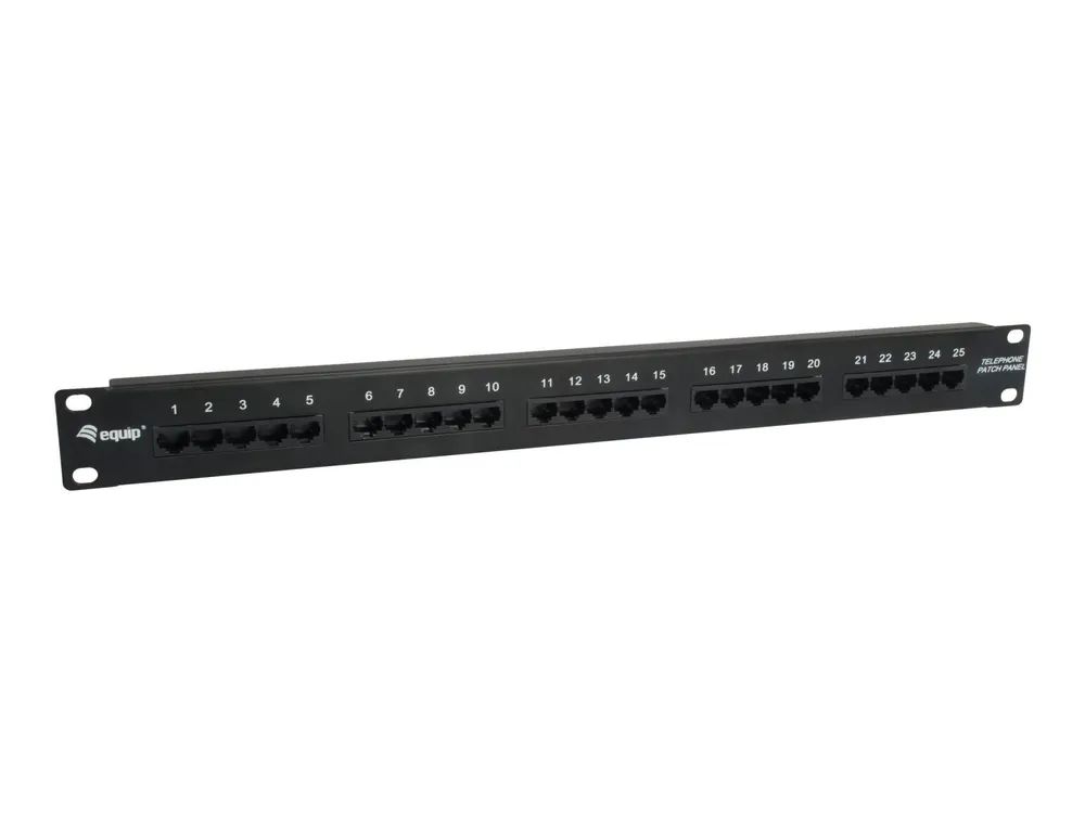 Equip Pro ISDN – Patch Panel – CAT 3 – RJ – 45 X 25 – Schwarz – 1U – 48.3 cm (19″)