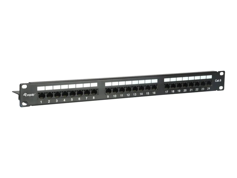Equip Pro – Patch Panel – CAT 6 – RJ – 45 X 24 – Schwarz – 1U – 48.3 cm (19″)