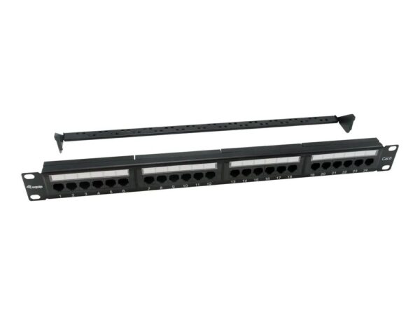 4015867223079-1 Equip Pro – Patch Panel – CAT 6 – RJ – 45 X 24 – Schwarz – 1U – 48.3 cm (19")