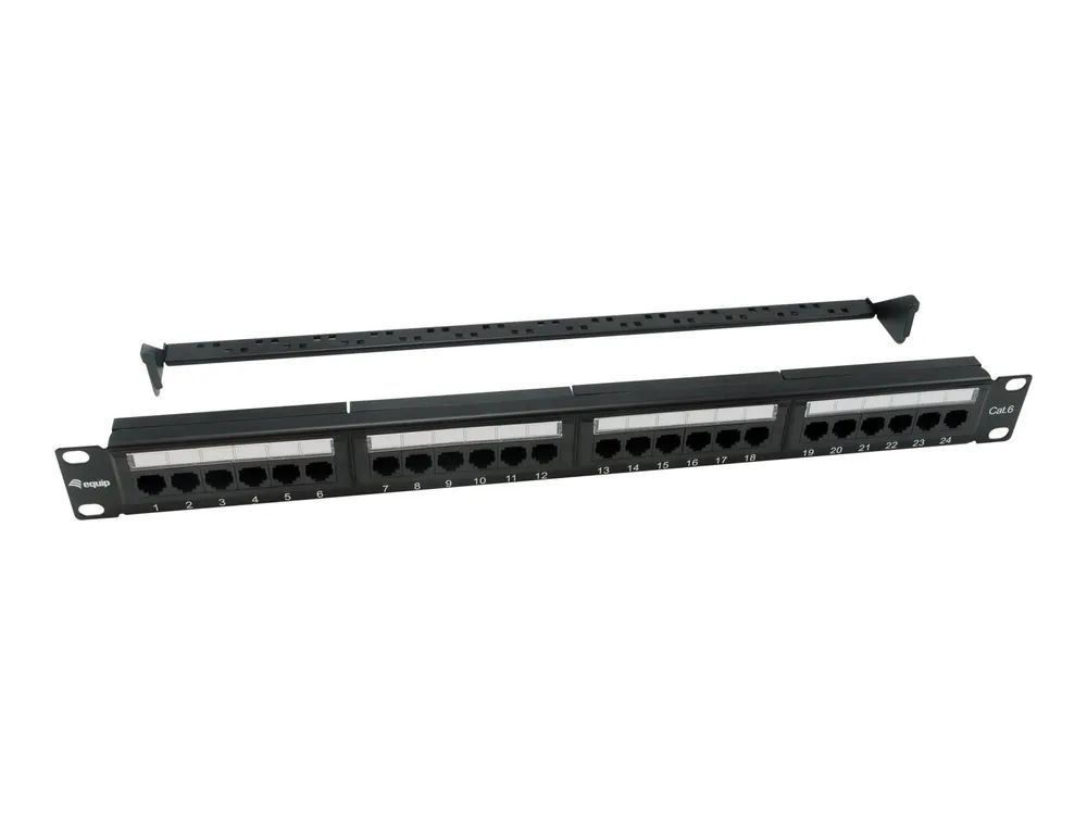 Equip Pro – Patch Panel – CAT 6 – RJ – 45 X 24 – Schwarz – 1U – 48.3 cm (19″)