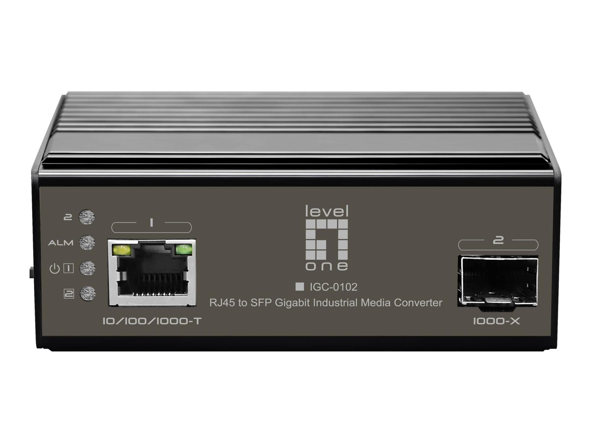 LevelOne IGC – 0102 – Medienkonverter – GigE – 10Base – T, 100Base – TX, 1000Base – T, 1000Base – X – RJ – 45 / SFP (mini – GBIC)