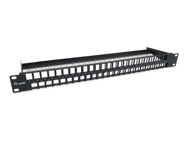 Equip Patch Panel – Rack montierbar – RAL 9005, Schwarz – 1U – 48.3 cm (19")