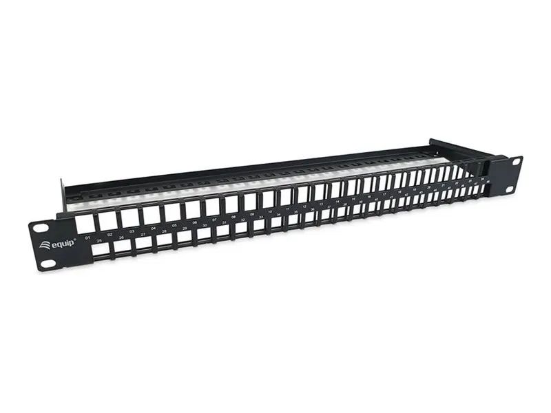 Equip Patch Panel – Rack montierbar – RAL 9005, Schwarz – 1U – 48.3 cm (19″)