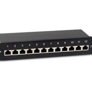 Equip Patch Panel – Rack montierbar – CAT 6a – abgeschirmt – RJ – 45 X 12 – Schwarz, RAL 9005 – 1U – 25.4 cm (10")