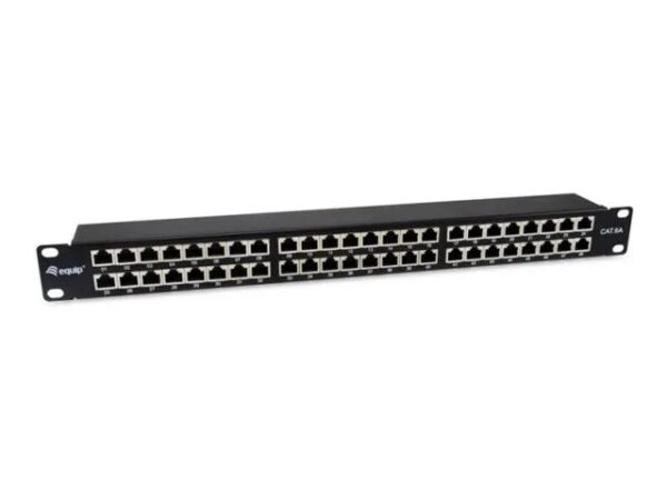 4015867237588-1 Equip Patch Panel – Rack montierbar – CAT 6a – abgeschirmt – RJ – 45 X 48 – Schwarz, RAL 9005 – 1U – 48.3 cm (19")