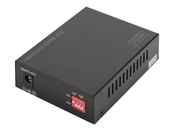 4016032390015-1 DIGITUS Gigabit PoE Medienkonverter, RJ45 / SFP, PSE