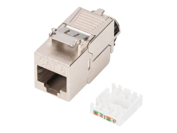 4016032466284-1 DIGITUS CAT 8.1 Keystone Modul, geschirmt, werkzeugfreier Montageanschluss