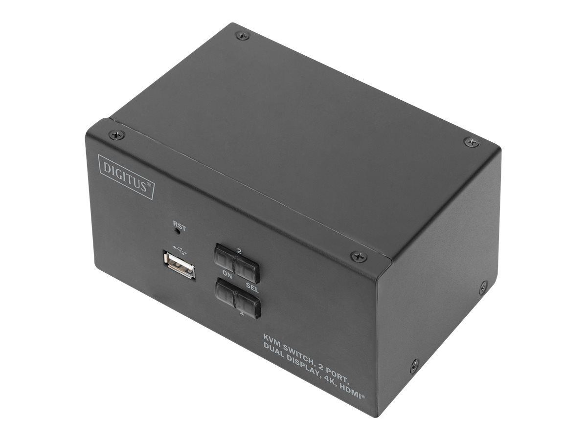 DIGITUS KVM – Switch, 2 – Port, Dual – Display, 4K, HDMI®