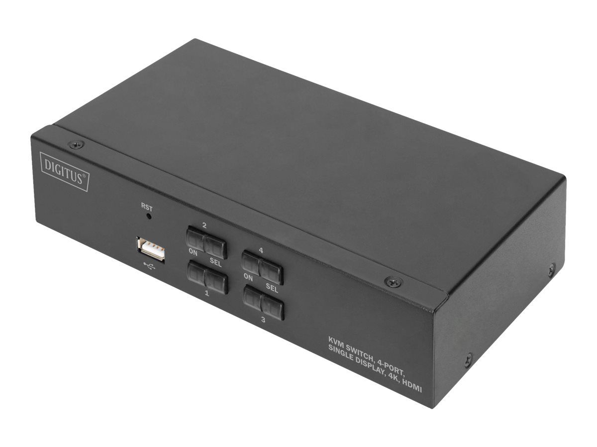 DIGITUS KVM – Switch, 4 – Port, single – Display, 4K, HDMI®
