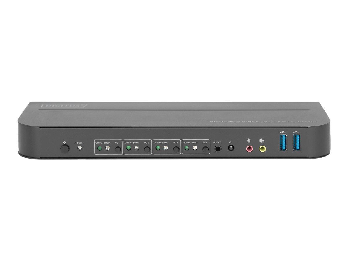 DIGITUS KVM – Switch, 4 – Port, 4K60Hz, 4 x DP in, 1 x DP/HDMI out