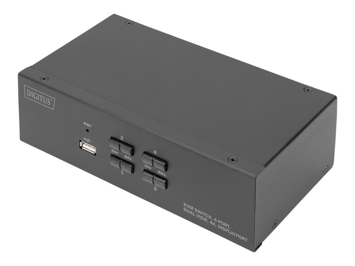 DIGITUS KVM Switch 4 – Port DP 4K Dual Display – KVM – Umschalter