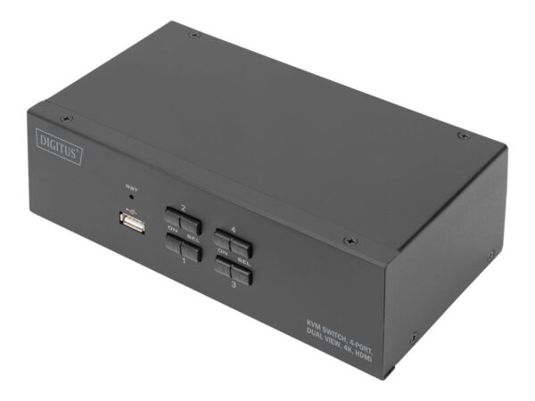 DIGITUS KVM – Switch 4 – Port 4K HDMI Dual – Display – KVM – Umschalter – 4 – Port