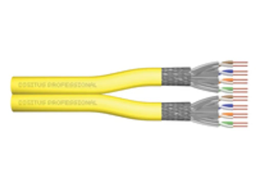 DIGITUS Cat.7A S/FTP, Verlegekabel, 100 m, Duplex, Dca – s1a d1 a1