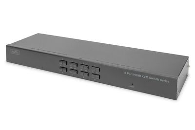 4016032488033-1 DIGITUS Desktop 8 Port HDMI KVM Switch Single View