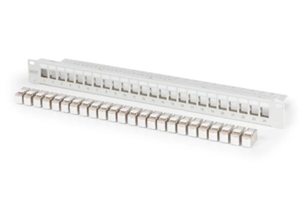 4016032505730-1 DIGITUS Modulares Patch Panel, 24 – Port, bestückt mit 24x DN – 93615