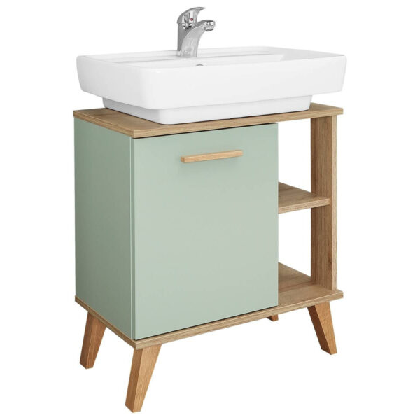 4017026170118 Waschbeckenunterschrank Quickset 963
salbei Nachbildung Eiche Riviera Nachbildung B/H/T: ca. 60,5x65x33 cm