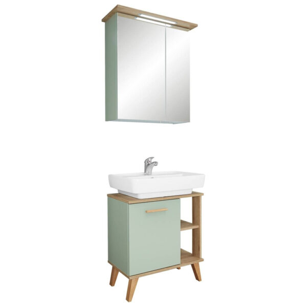4017026170194 Badezimmer-Set Quickset 963
salbei Nachbildung Eiche Riviera Nachbildung B/H/T: ca. 60,5x200x33 cm