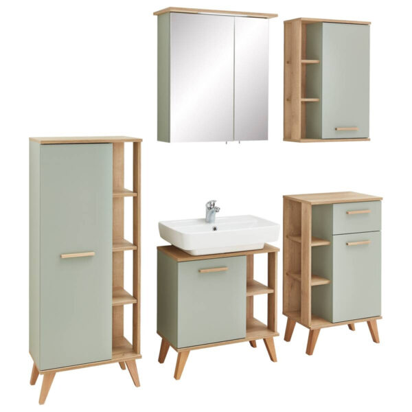 4017026170224 Badezimmer-Set Quickset 963
salbei Nachbildung Eiche Riviera Nachbildung B/H/T: ca. 161,5x200x33 cm